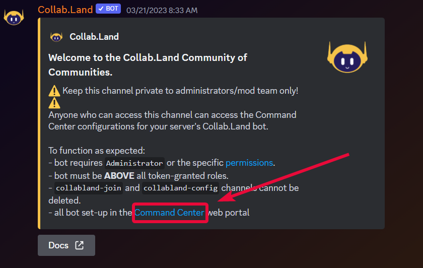 Before adding the bot  Collab.Land Documentation