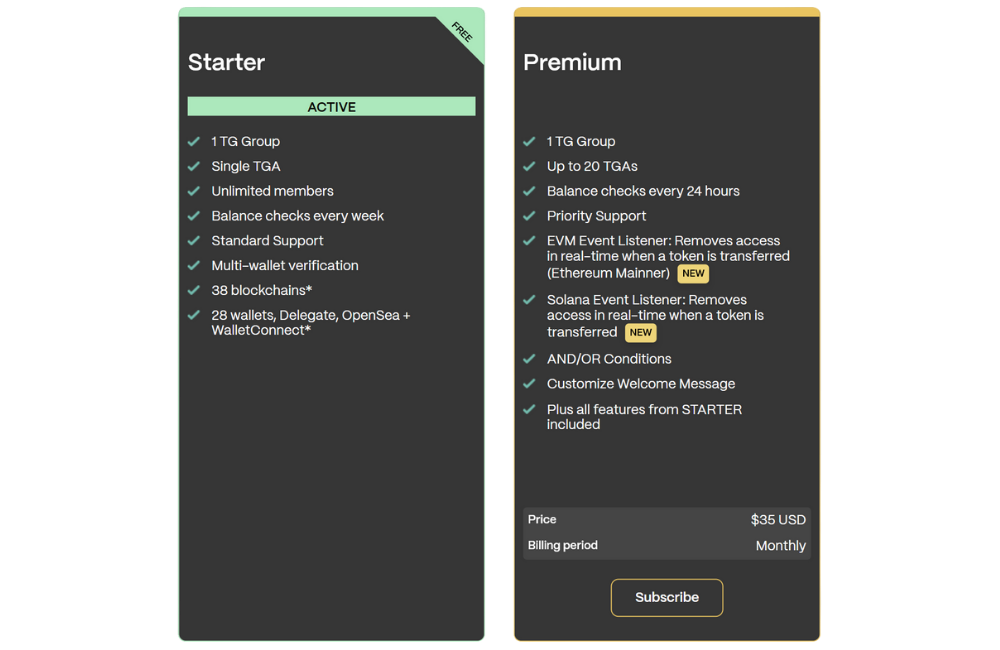 Command Center subscription page